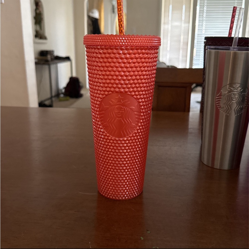 New Starbucks Orange studded cup